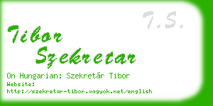 tibor szekretar business card