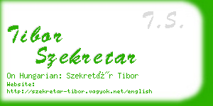 tibor szekretar business card